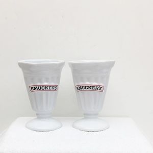 Smuckers Ice Cream Sundae Parfait Glasses Set of 2